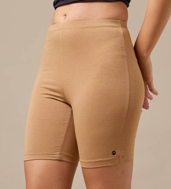 Solid Women Beige Cycling Shorts
