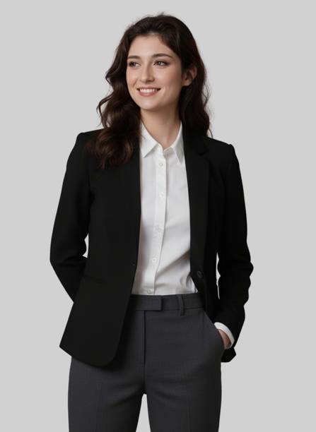 Rocksy Women Solid Single Breasted Casual Blazer